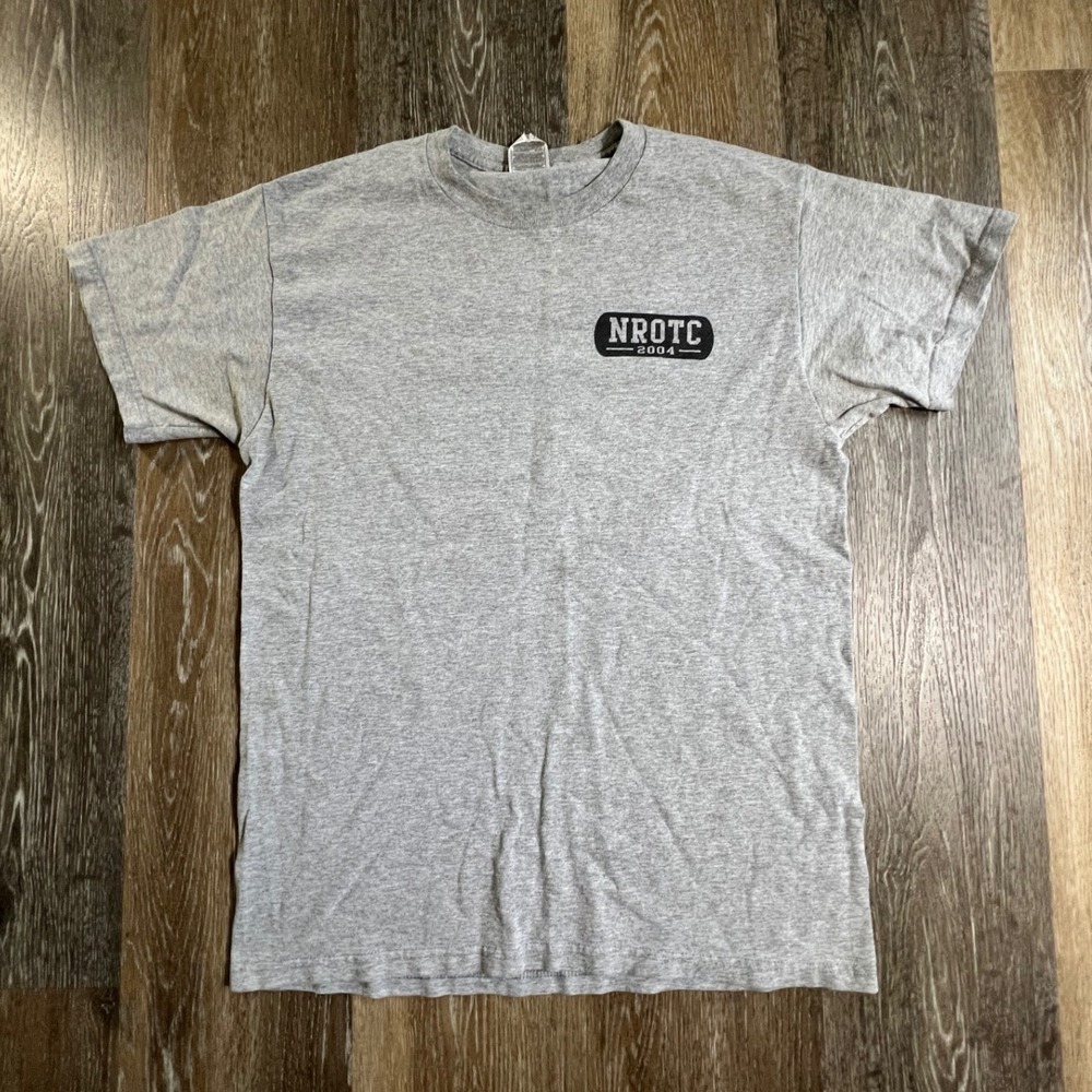 Fruit of the Loom T-Shirt Mens Medium Gray Mizzou NROTC 2004 Graphic Tee